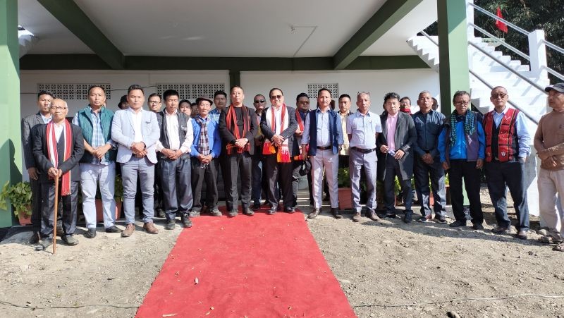 TR Zeliang with dignitaries and Village Council Members of New Jalukie Village on December 13.